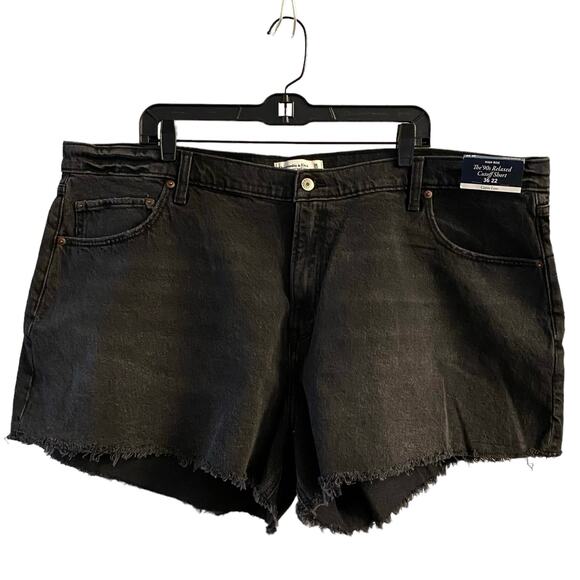 NEW A&F Curve Love Size 36 22 90s Relaxed Cutoff Shorts High Rise - Picture 1 of 6